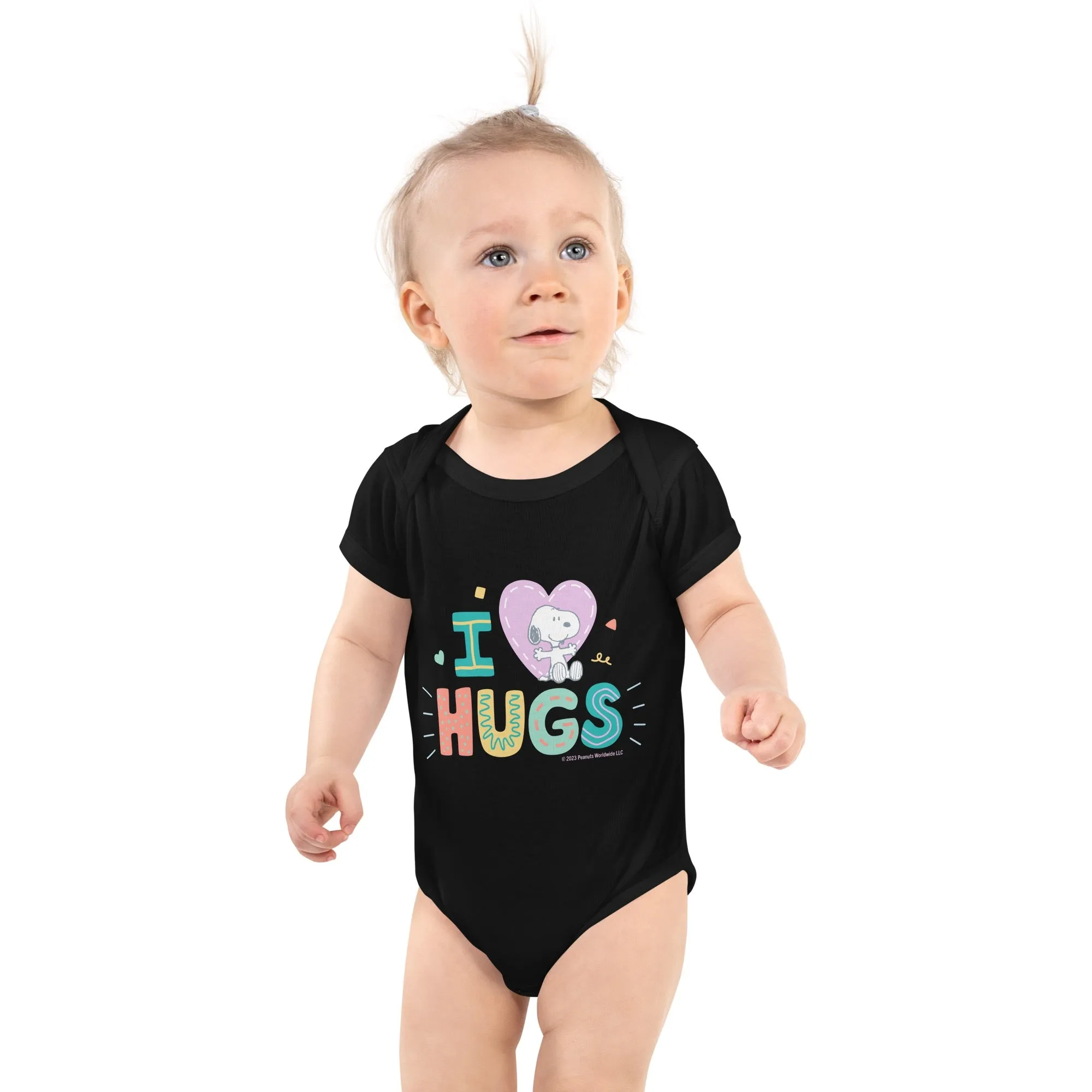 Snoopy I Love Hugs Baby Bodysuit