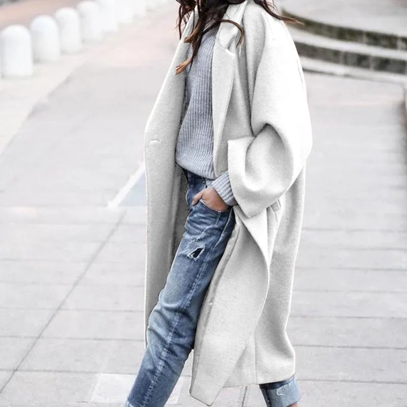 Solid Color Thermal Tweed Coat