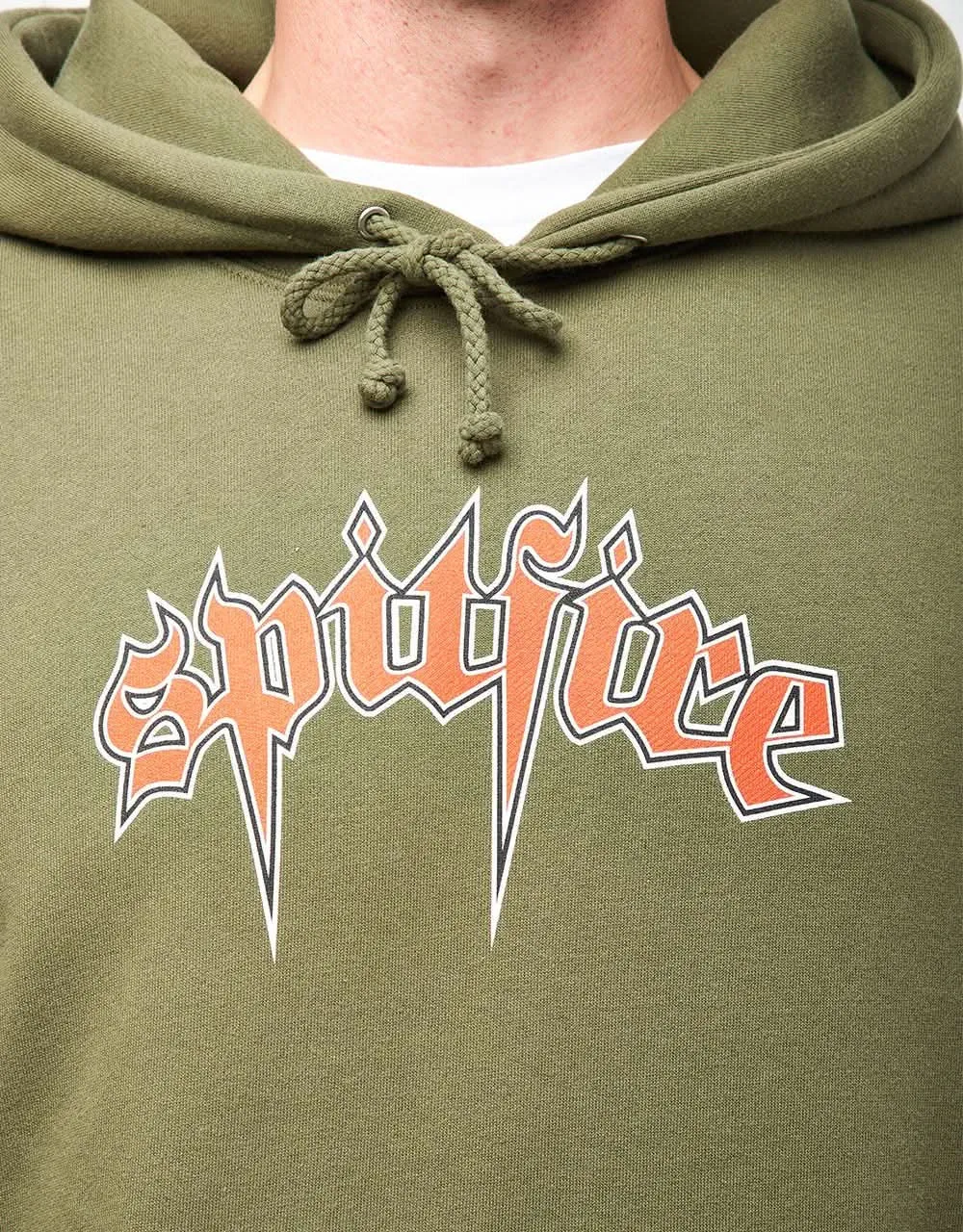 Spitfire Venom Pullover Hoodie - Army/Red