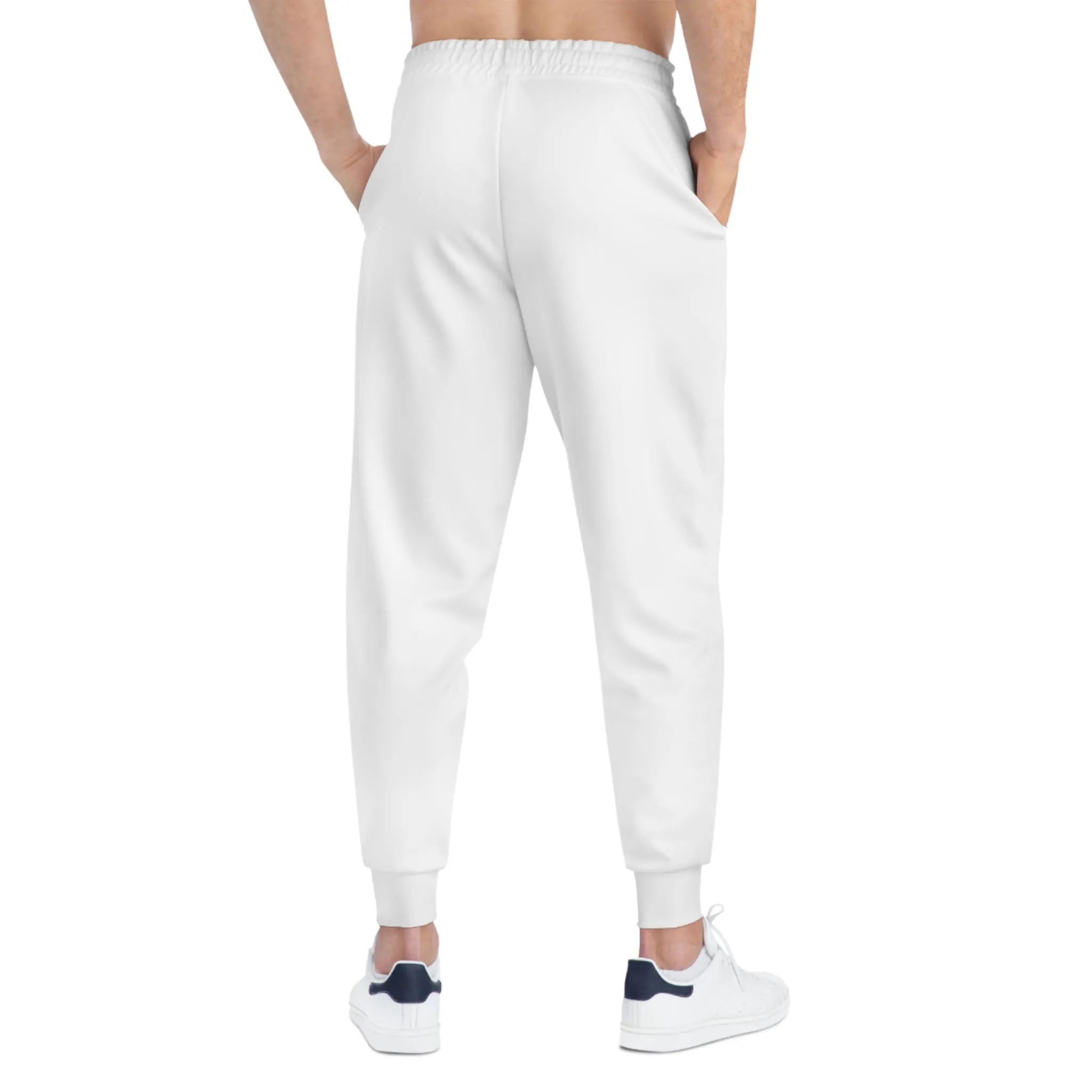 Stylish White Athletic Joggers with Logo - Perfect for Workouts and Casual Wear