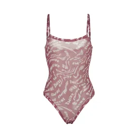 SUMMER MESH STRAPPY BODYSUIT | RASPBERRY SWIRL