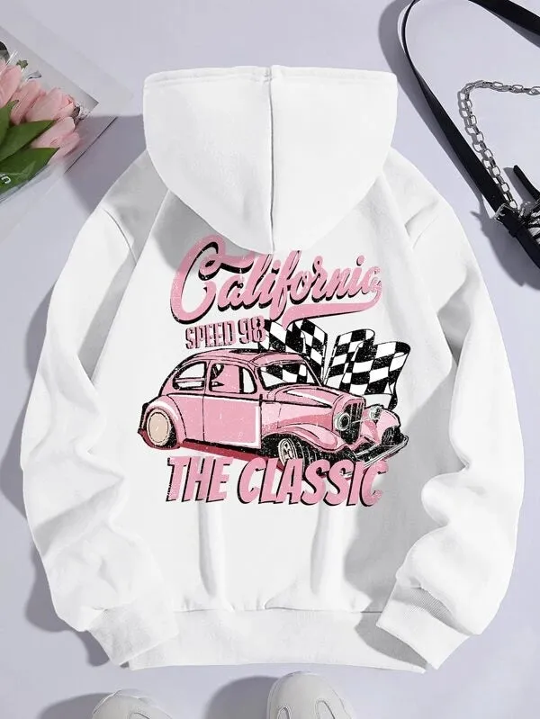 SXV  'CALIFORNIA SPEED 98’ Printed Cool Aesthetic Sweatshirt Hoodie