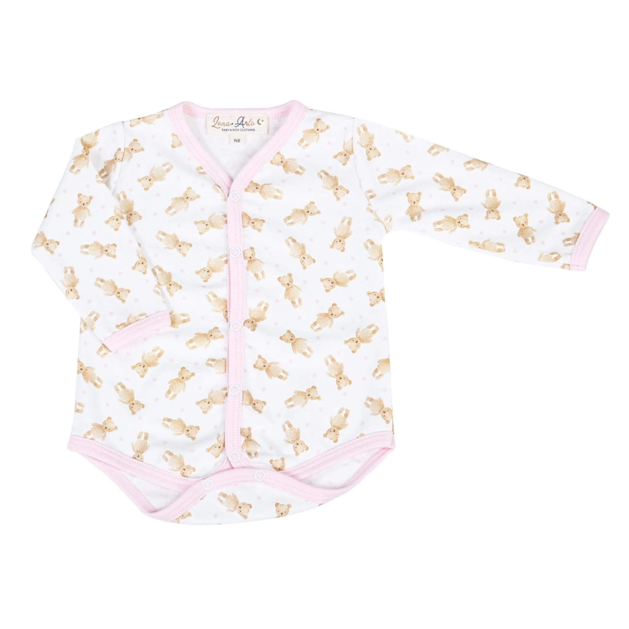 Teddy Print Bodysuit - Pink