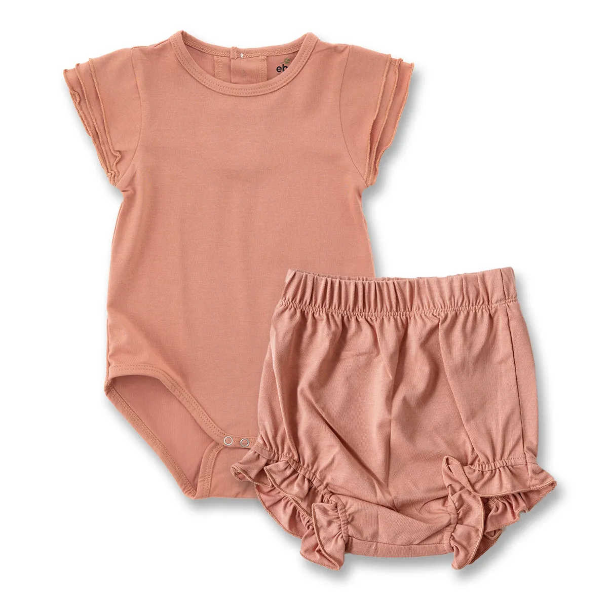 Tencel Lyocell Ruffle Bodysuit And Bloomer Set