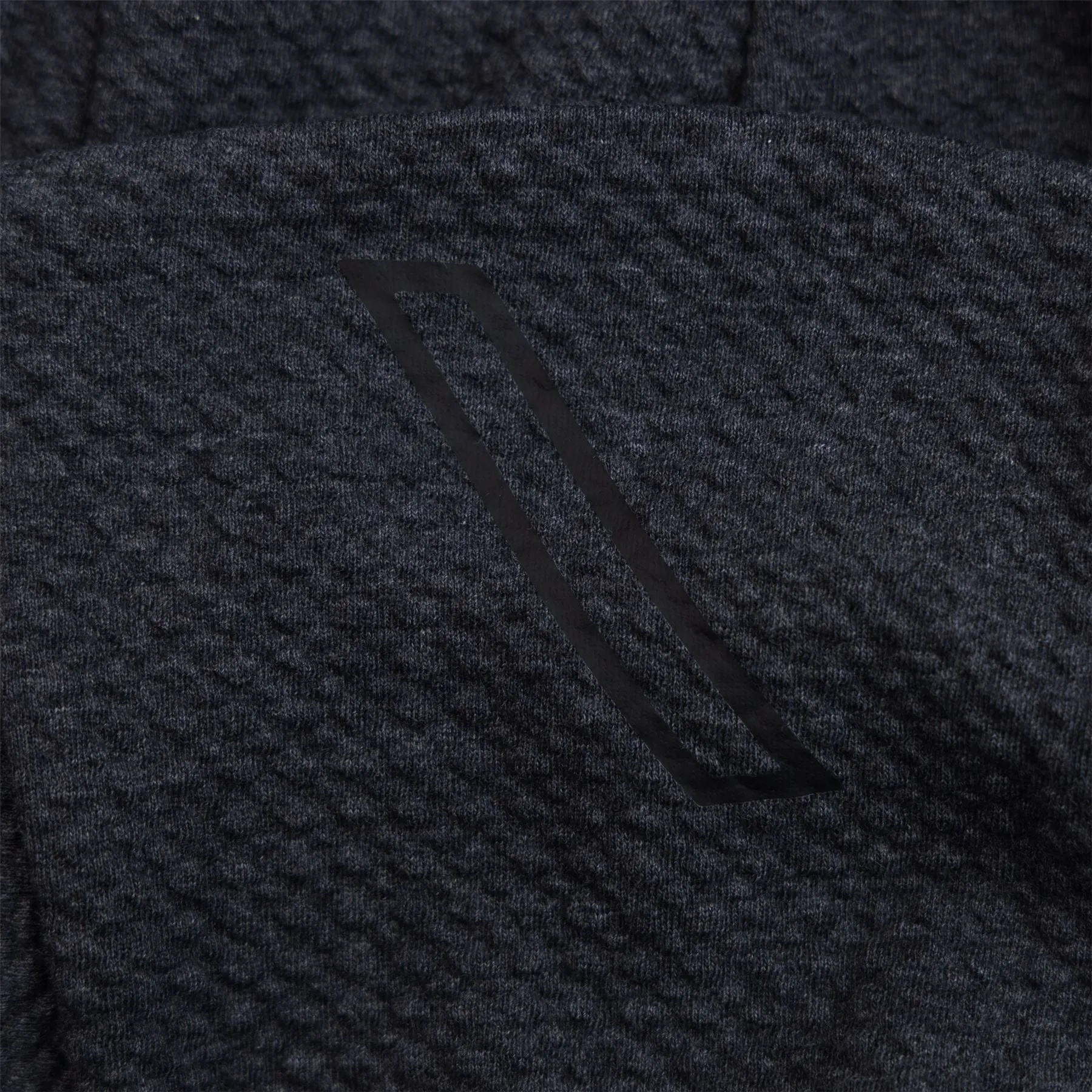 Textured Double Knit Cotton Hoodie Heathered Black - SS24