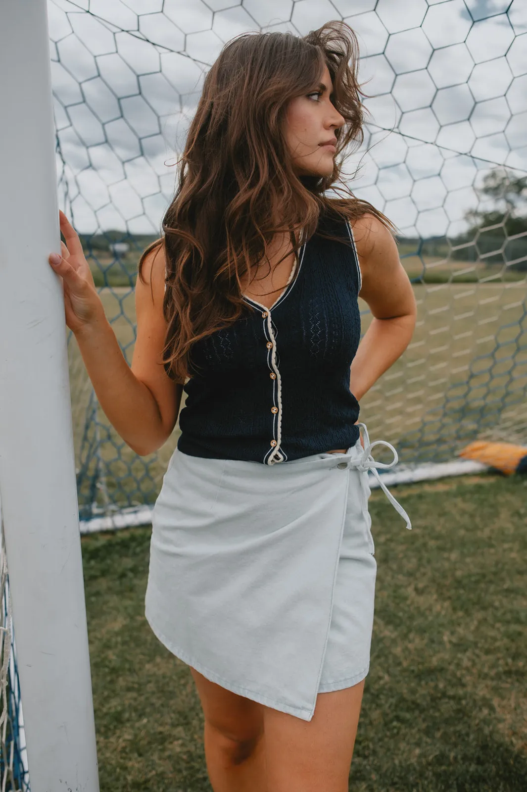 The Cassandra Mini Wrap Skirt by FRNCH