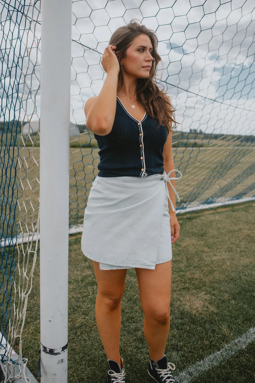 The Cassandra Mini Wrap Skirt by FRNCH