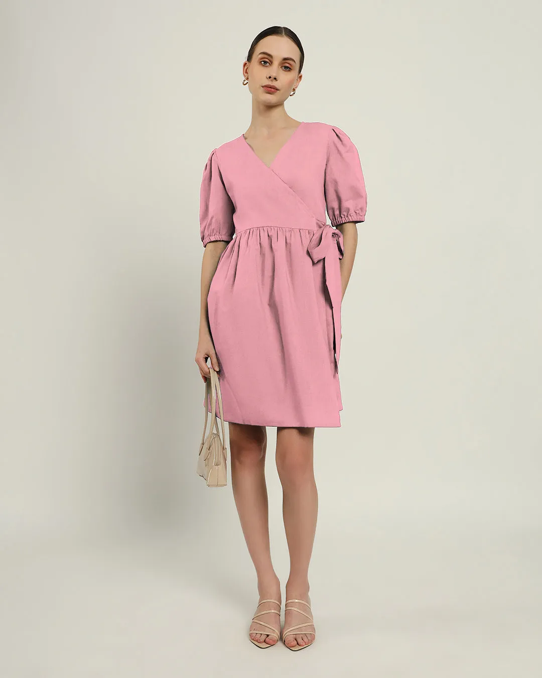 The Inzai Fondant Pink Cotton Dress