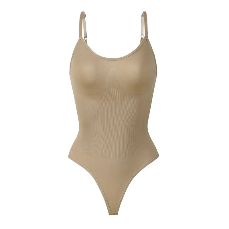 Thong Shapewear Bodysuit Scoop Neck