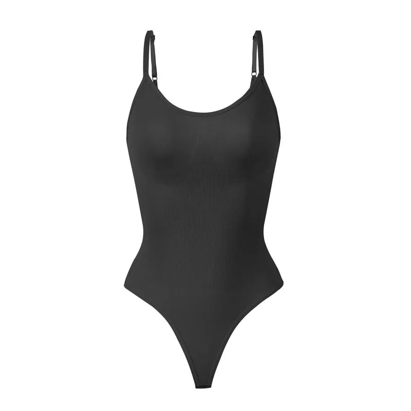 Thong Shapewear Bodysuit Scoop Neck