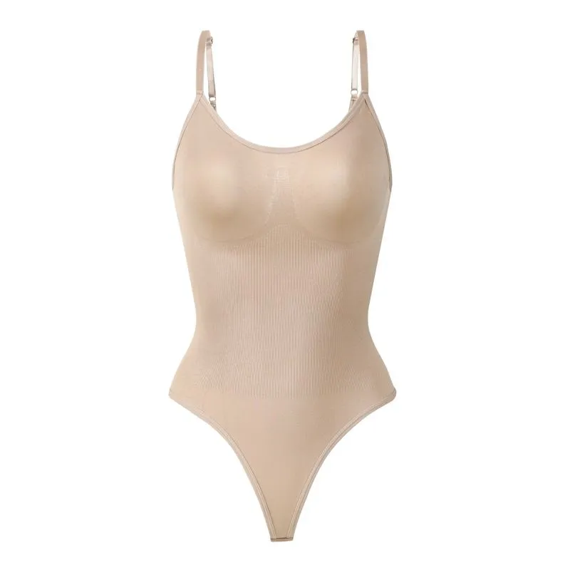 Thong Shapewear Bodysuit Scoop Neck