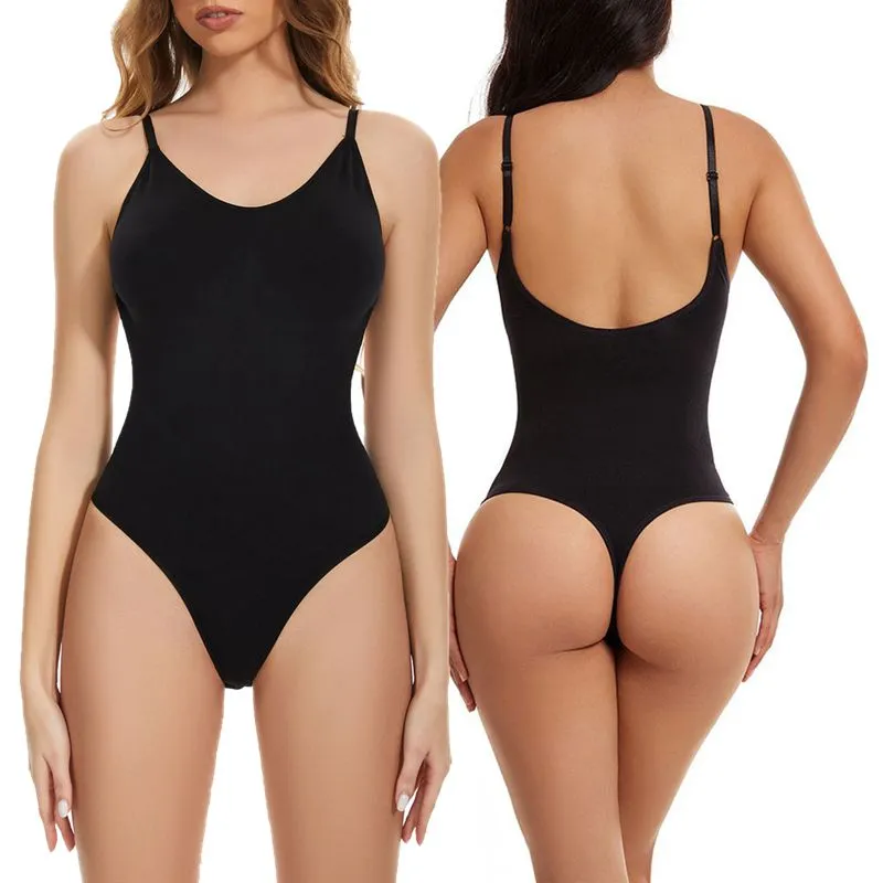 Thong Shapewear Bodysuit Scoop Neck