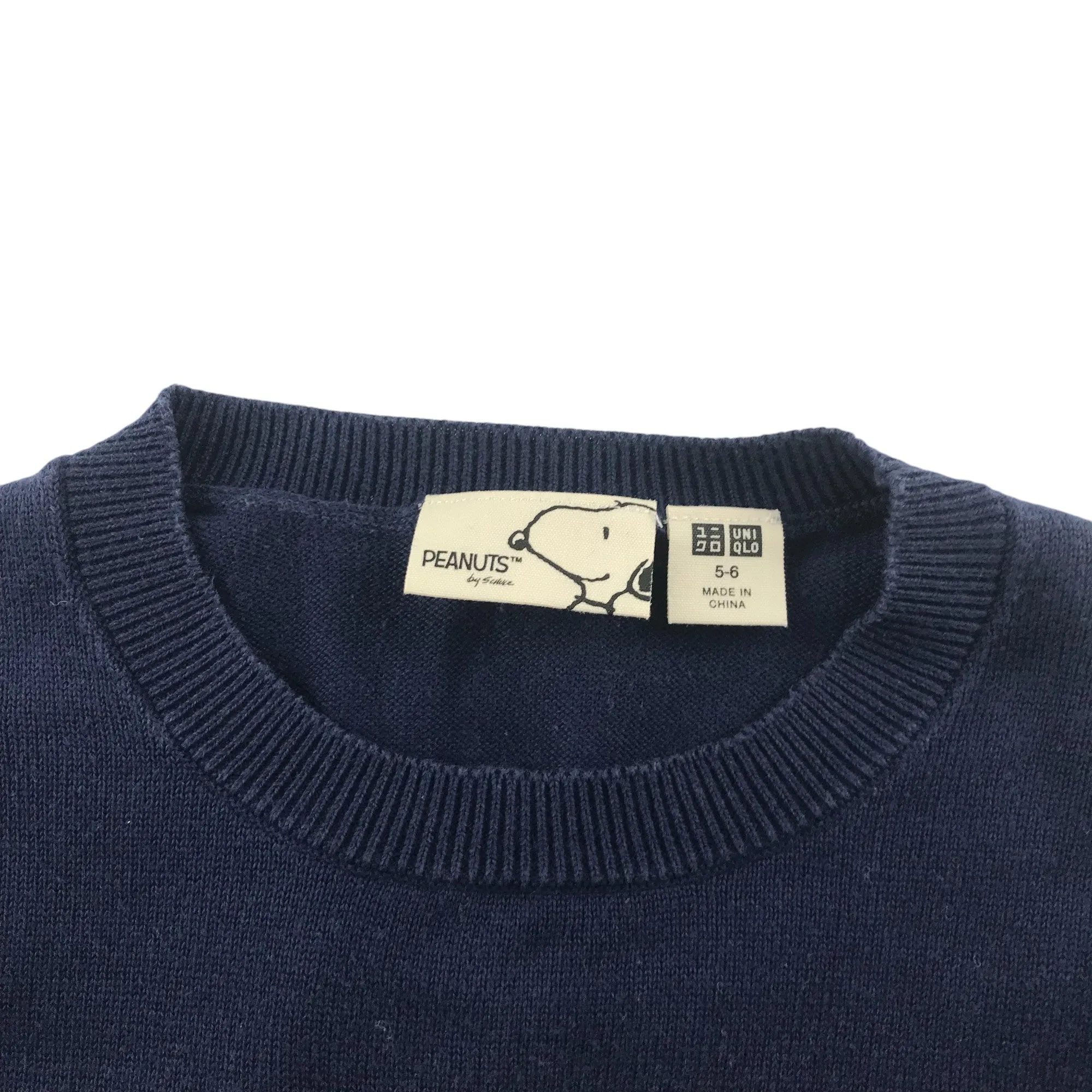 Uniqlo jumper 5-6 years navy Peanuts Snoopy cotton