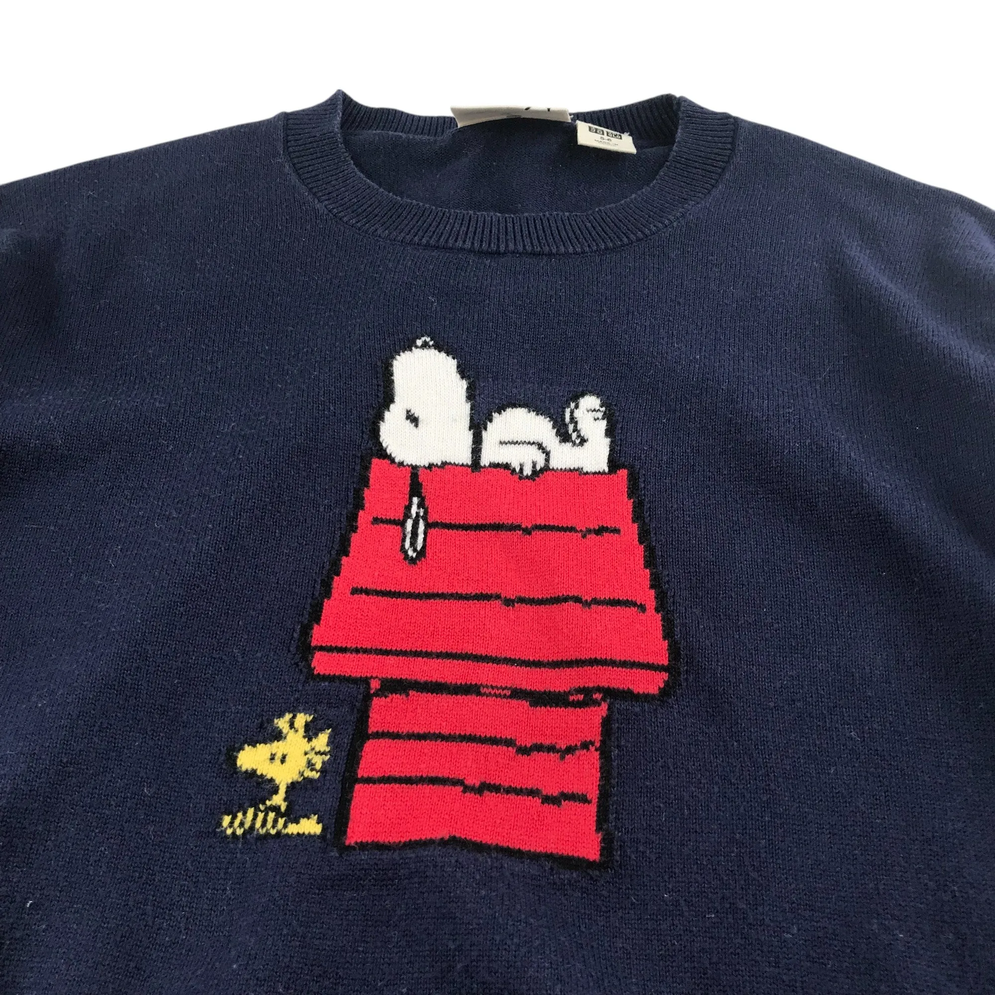 Uniqlo jumper 5-6 years navy Peanuts Snoopy cotton