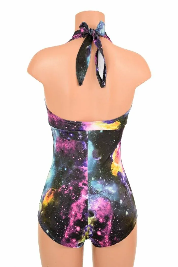 UV Glow Galaxy Print "Monroe" Halter Romper