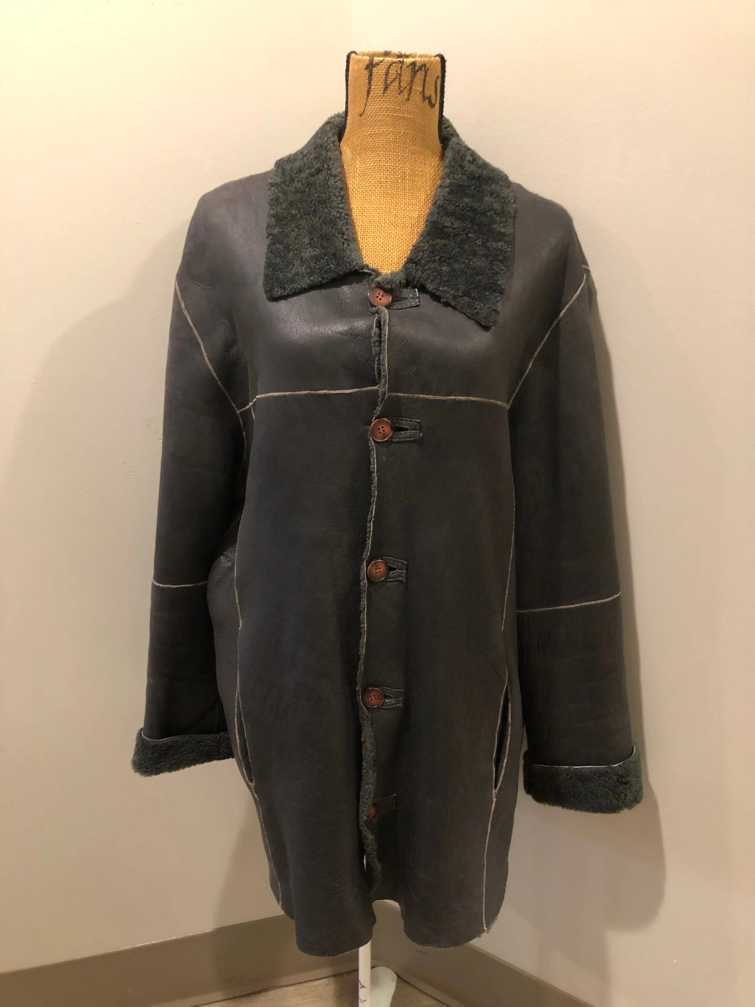 Vintage Reilly Olmes Dark Brown Shearling Coat, SOLD