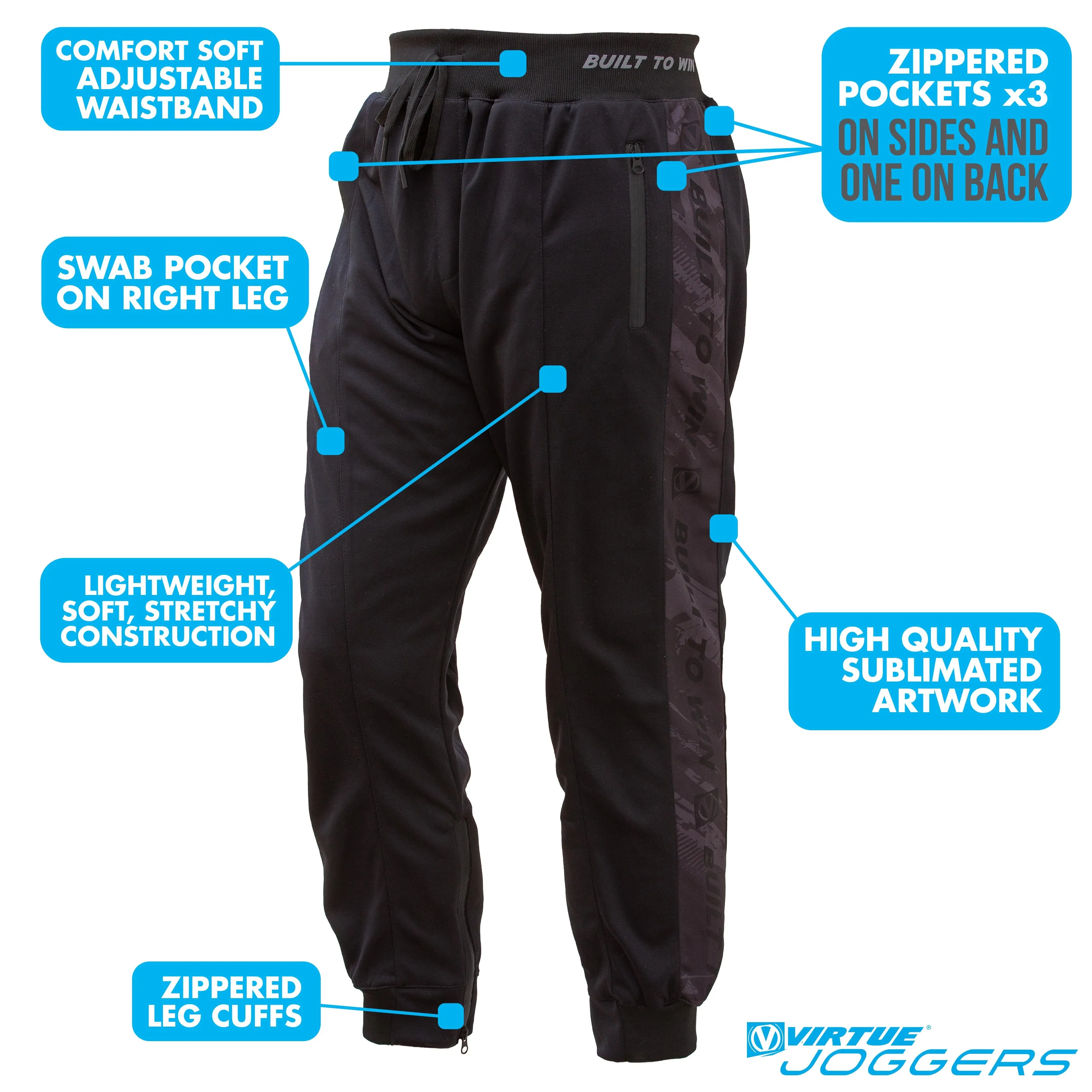 Virtue Jogger Pants - Built to Win - Black