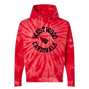 Westwood Cardinals Tie Dye Hoodie-Adult