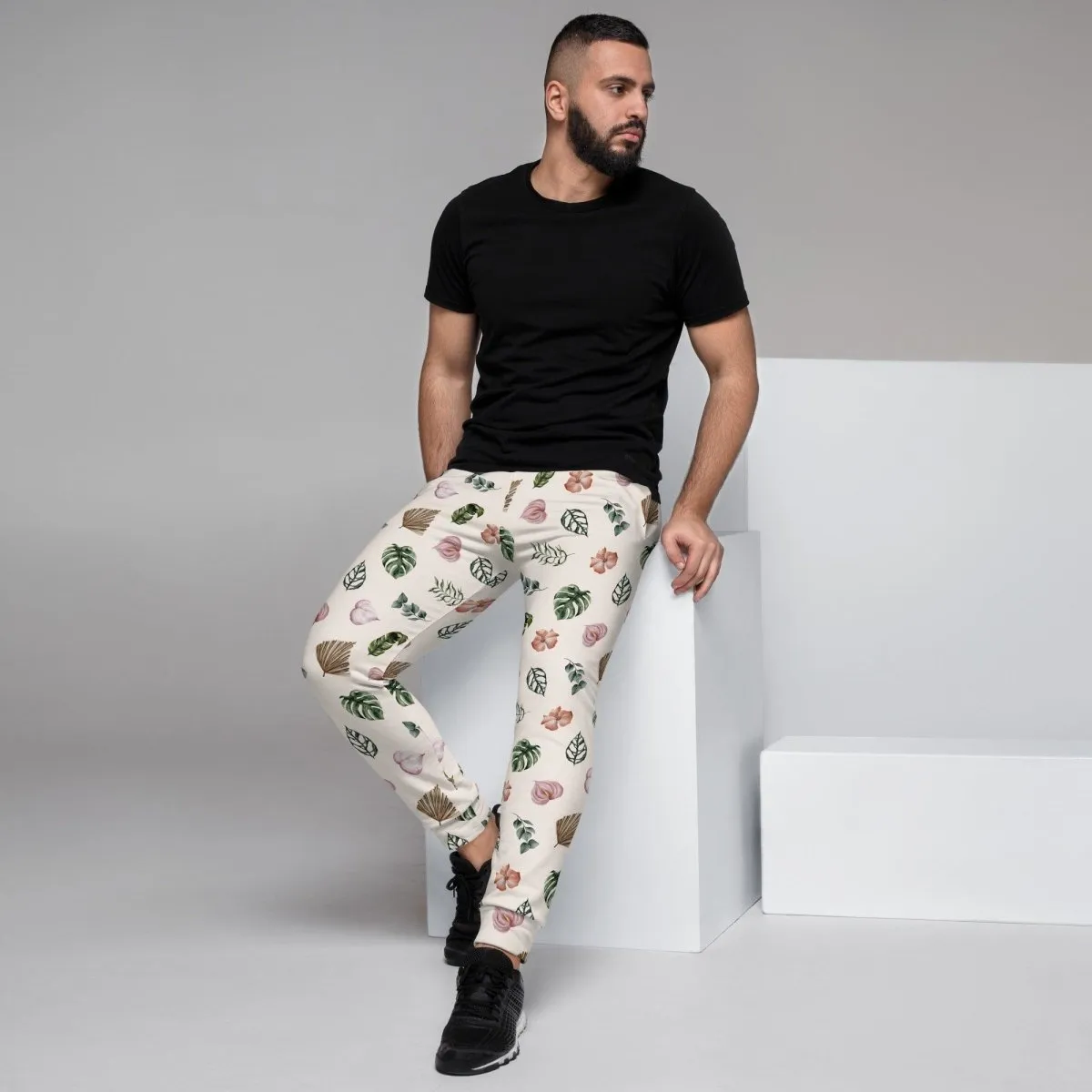 White Jungle Flora Men's Street Joggers