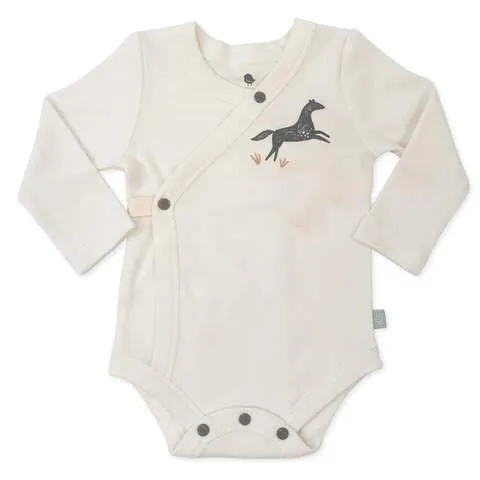 Wild Horses Collection Long Sleeved Bodysuit in Egret White