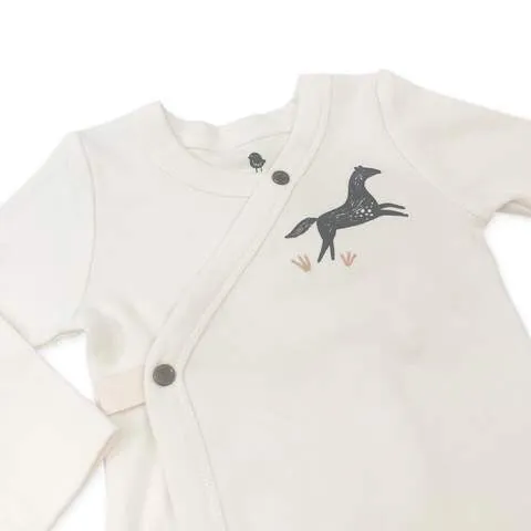 Wild Horses Collection Long Sleeved Bodysuit in Egret White