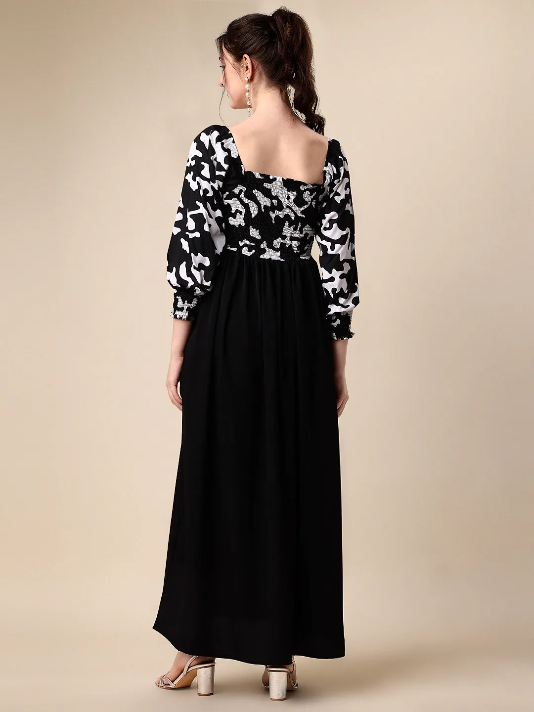 Wild Monochrome Animal Print Maxi Dress