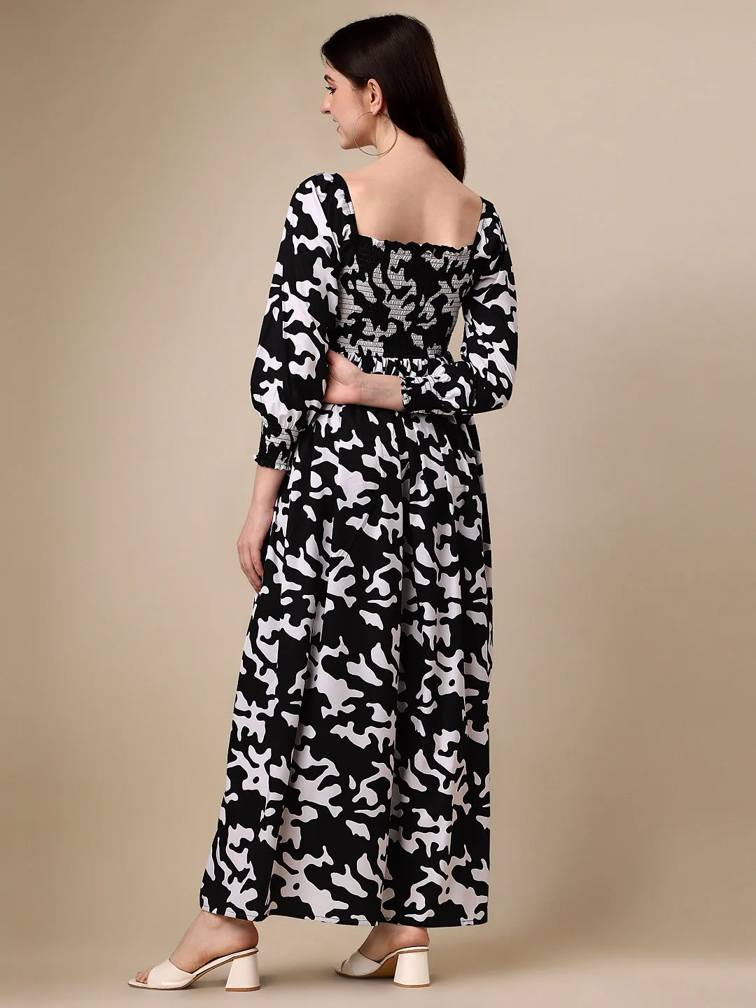 Wild Monochrome Animal Print Maxi Dress