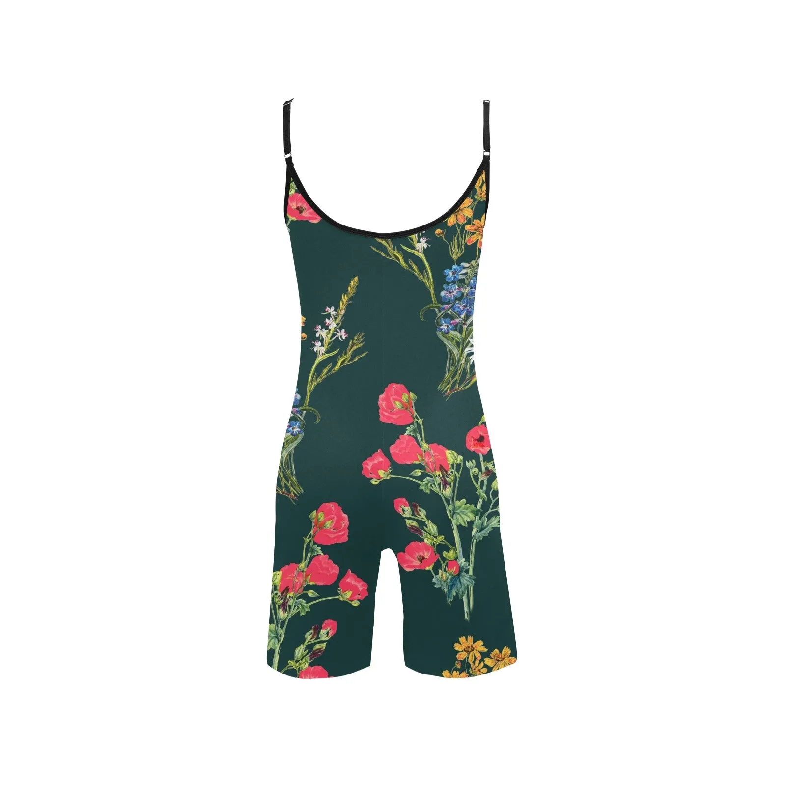 wildflowers yoga_leggings_template-Recovered Women's Short Yoga Bodysuit