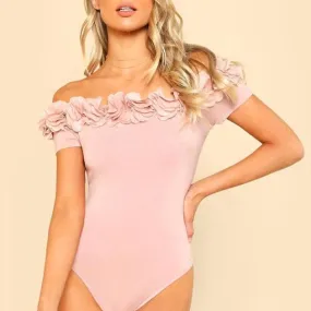 Women Pink Skinny Bodysuit