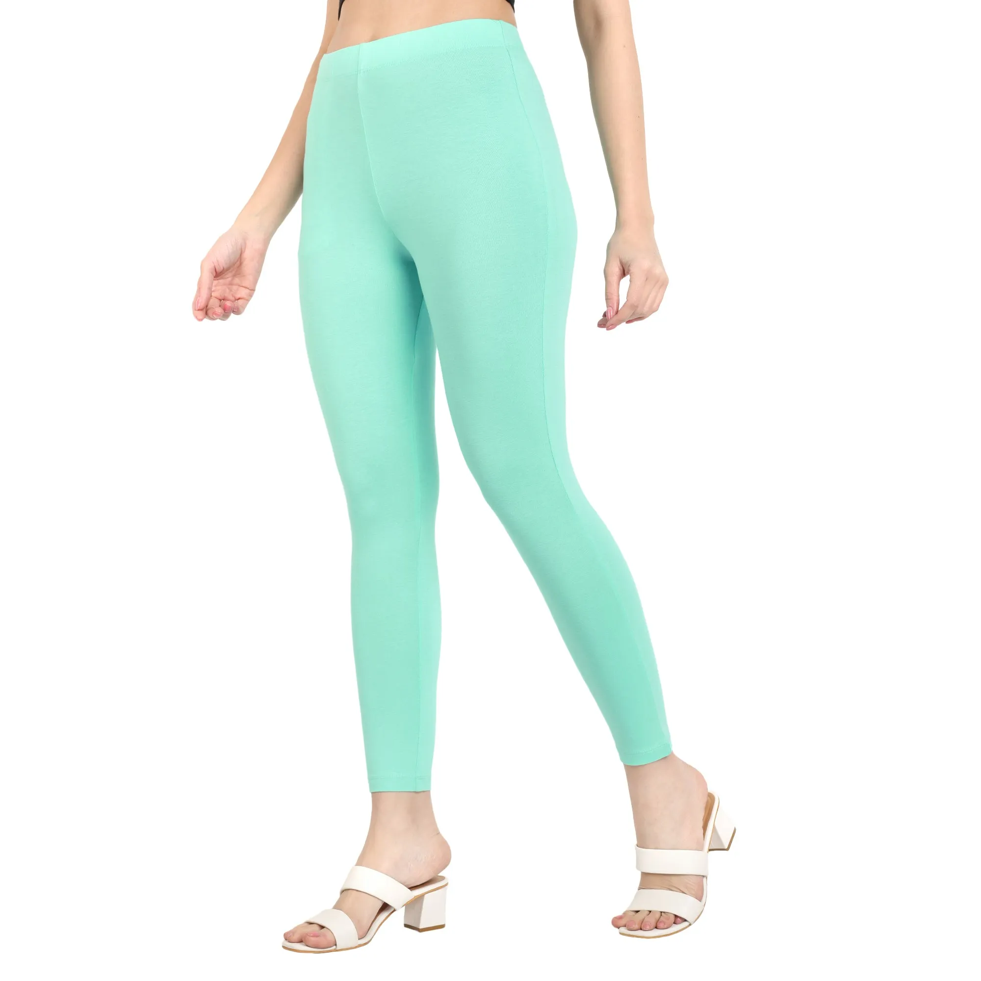 Women Sea Green Ankle Length Legging