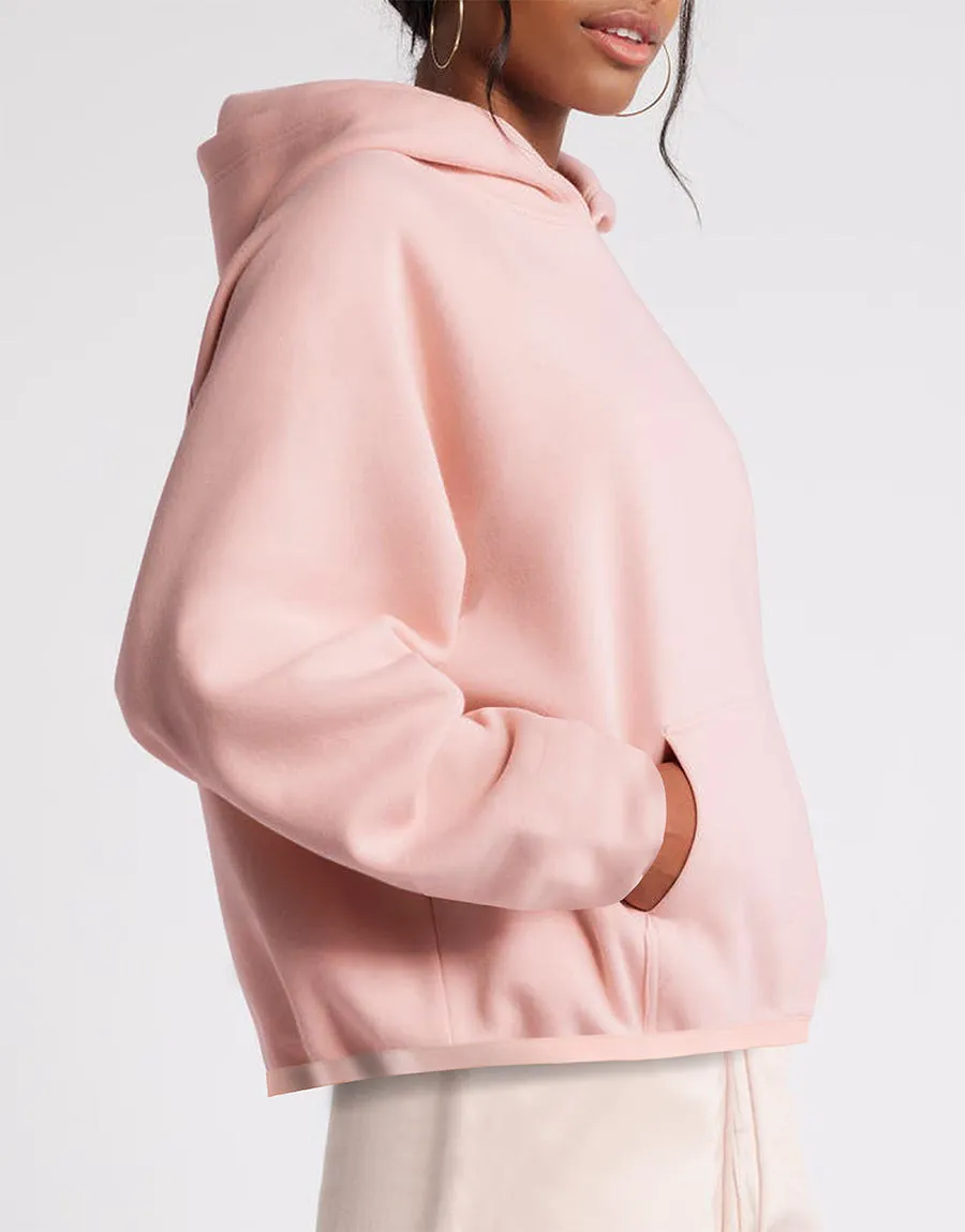 Women's Cut Label Fleece Pullover Hoodie-Peach