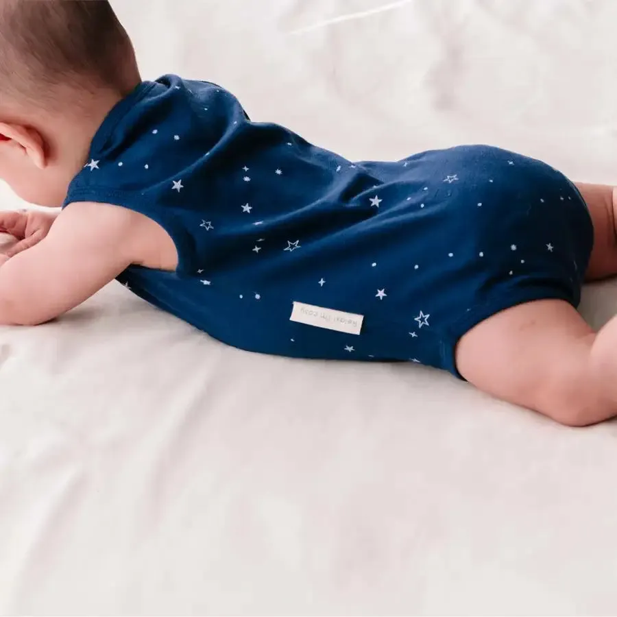 Woolbabe Merino/Organic Cotton Singletsuit - Tekapo Stars