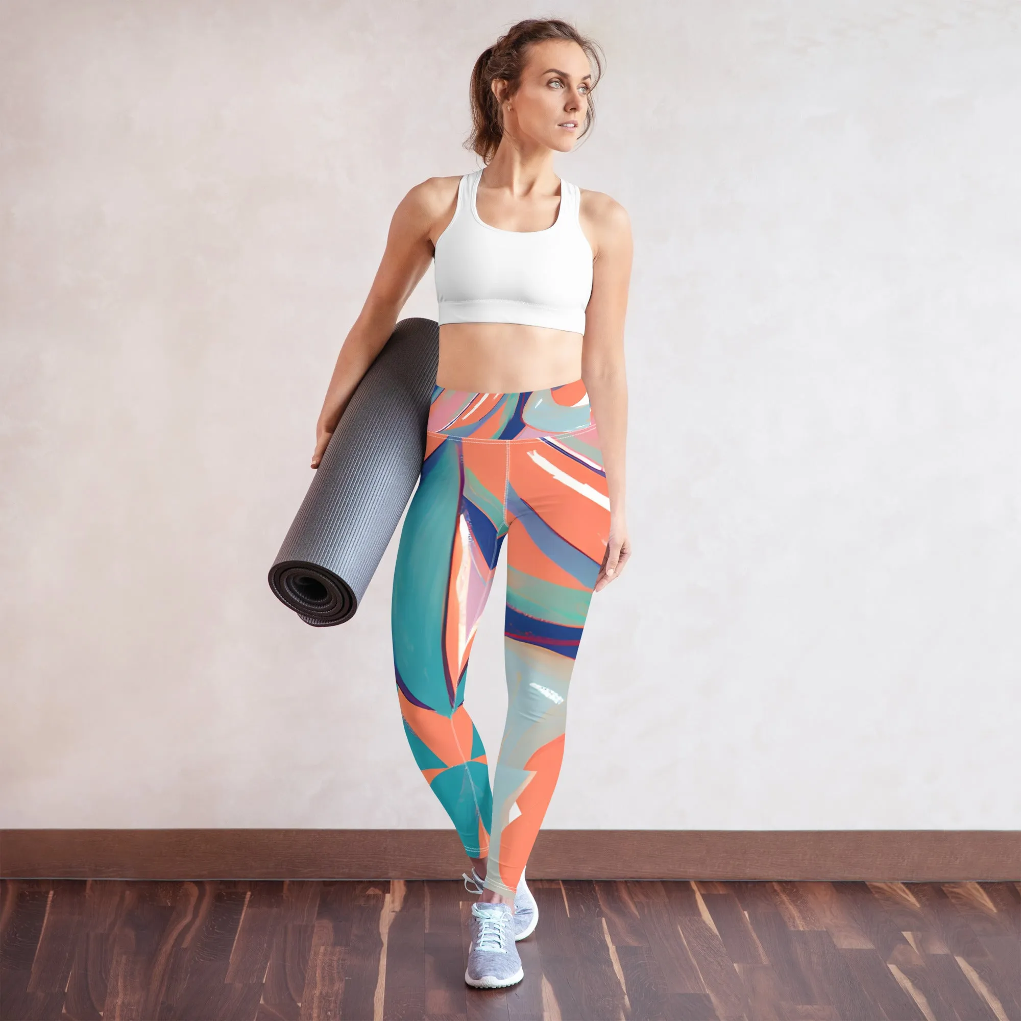 Yoga Leggings in Pastel Dreamscape: Soft Hues for a Serene Fitness Experience