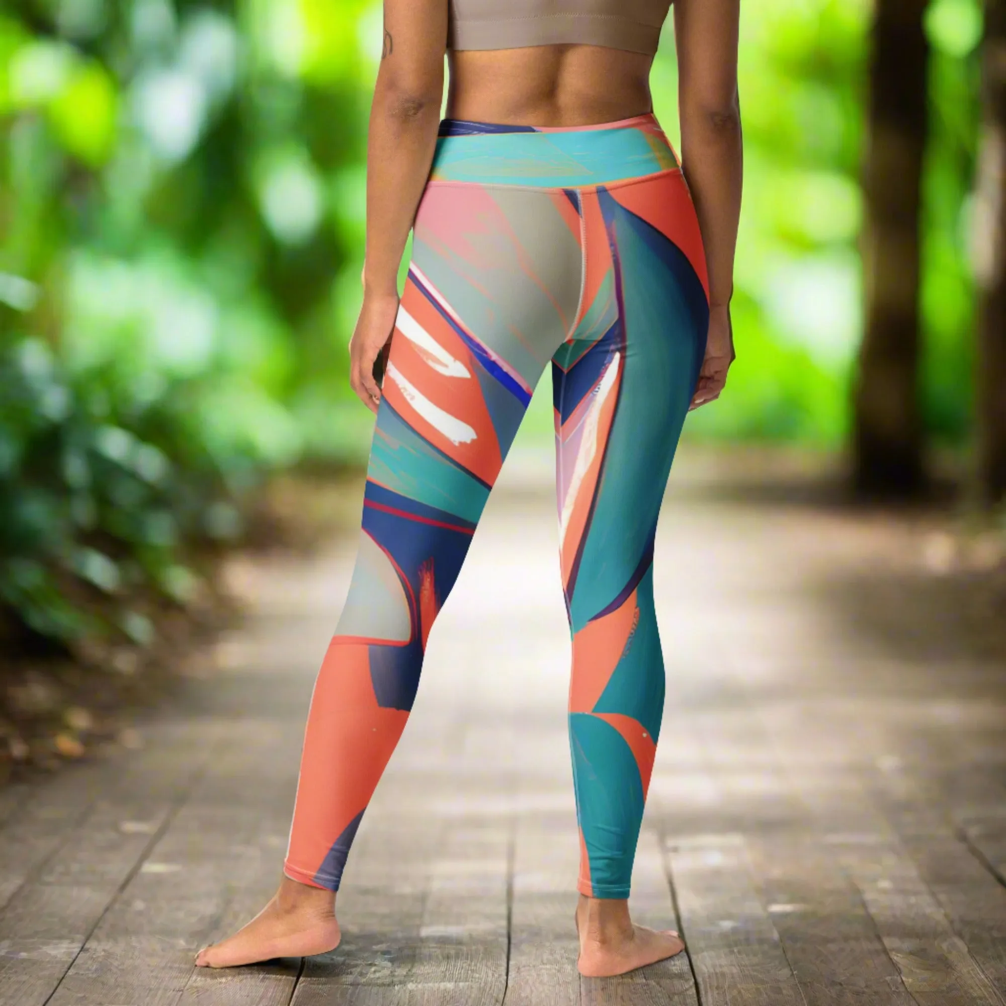 Yoga Leggings in Pastel Dreamscape: Soft Hues for a Serene Fitness Experience